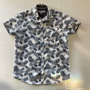 PD&C Monochrome Floral Shirt Mens Size Small